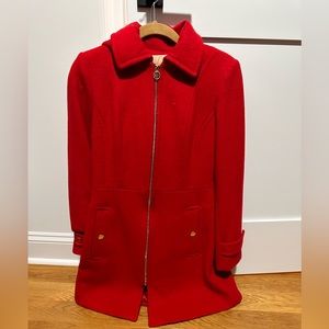 MK Red peacoat with hood